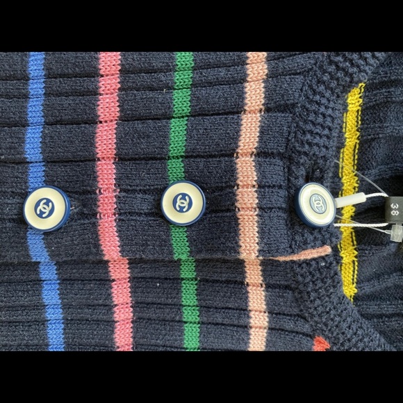 NWT Chanel 2018 Ribbed Striped Dress Size 38/ SM - Picture 4 of 5